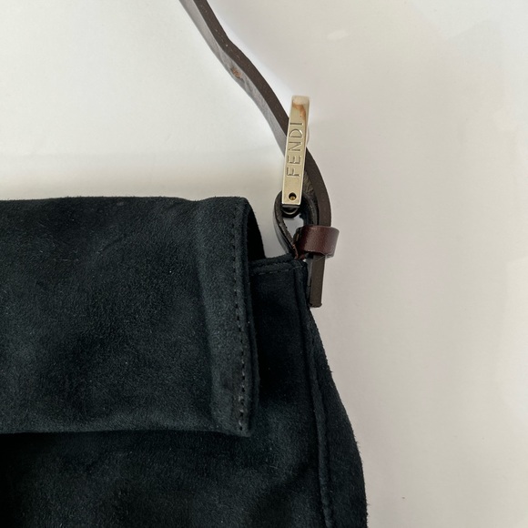Authentic Fendi Black Suede Baguette - Picture 10 of 15